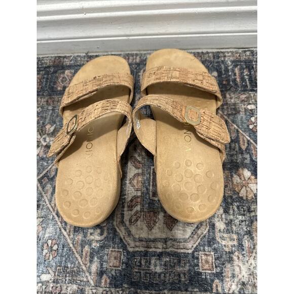 Vionic Womens Natoma Platform Wedge Sandals Brown Leather Buckle Strap Slip On 8 - Picture 5 of 7